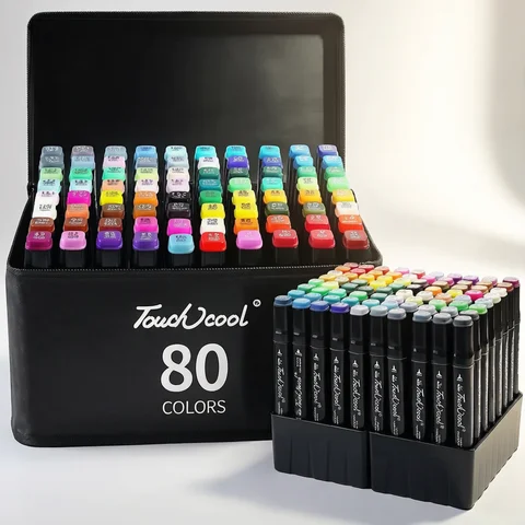 24-80 Colors Double Headed Oily Art Marker Pen Set for Draw Sketching Oily Tip Based Markers Graffiti Manga School Art Supplies