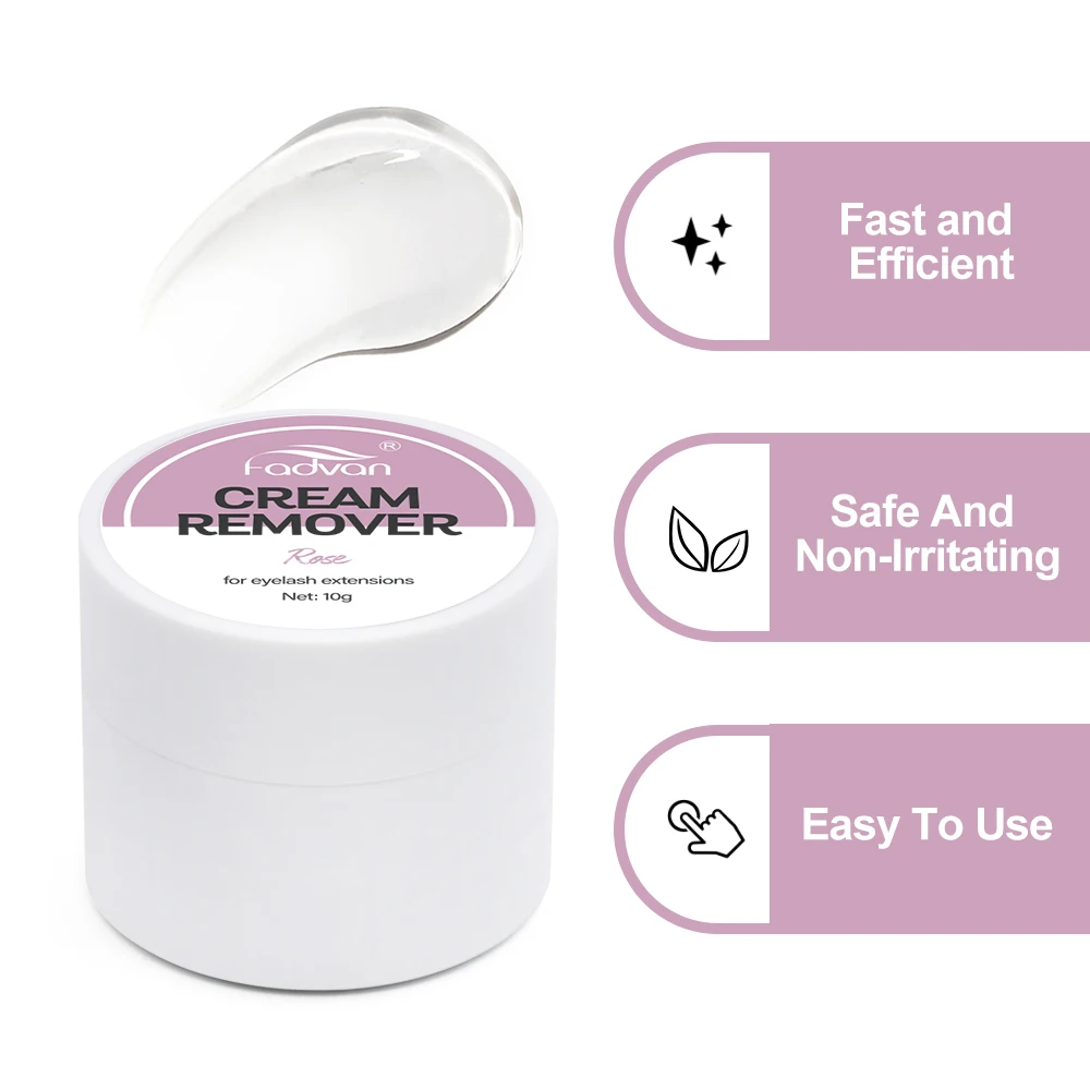 FADVAN Cream Remover Quick Removing 1-2 Minutes For Professional Eyelash Extension Safe Non-Irritating Glue Remover 10g