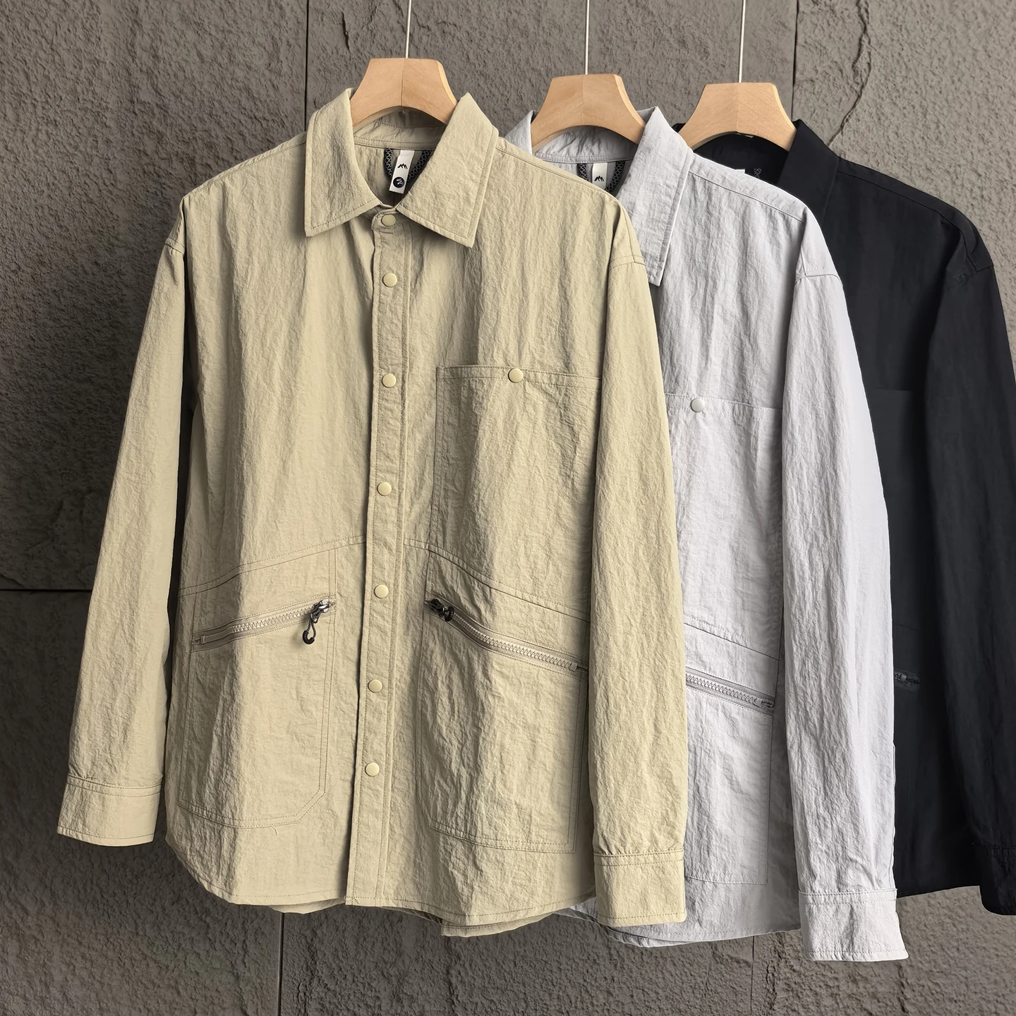 

American Workwear Sle Tactical Long Sve irt Casual Busin Commute Outdoor Couple's Jaet Stand Fit Polyester Fiber