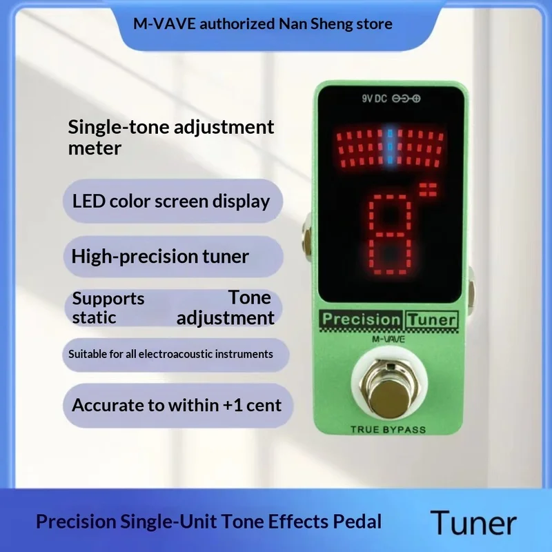 M-VAVE Precision Tuner Pedal LED Digital Display Guitar Effect Pedal with True Bypass for Chromatic Bass Electric Guitar Violin