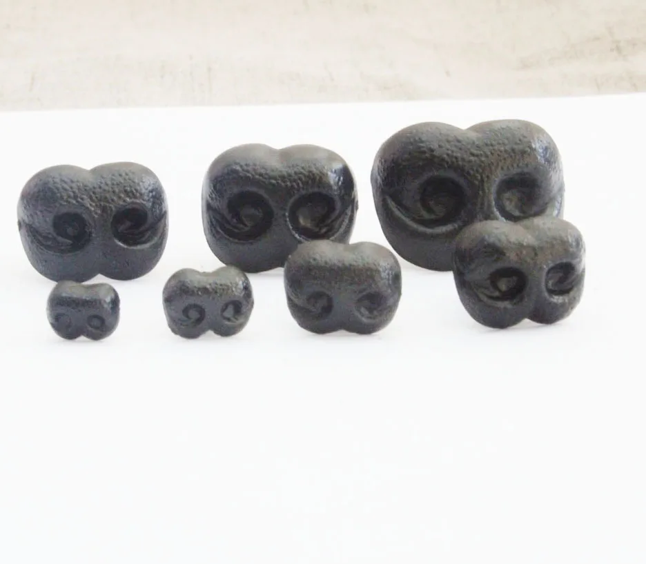 30pcs/lot new 8mm-30mm black brown color smooth stem plastic toy nose animal nose no meteal washer