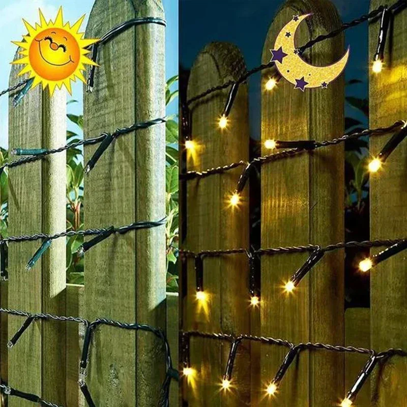 50-300LED Solar String Light Outdoor 8 Mode Garden Waterproof Fairy Lamp Garland For Christmas Holiday Party Home Decoration