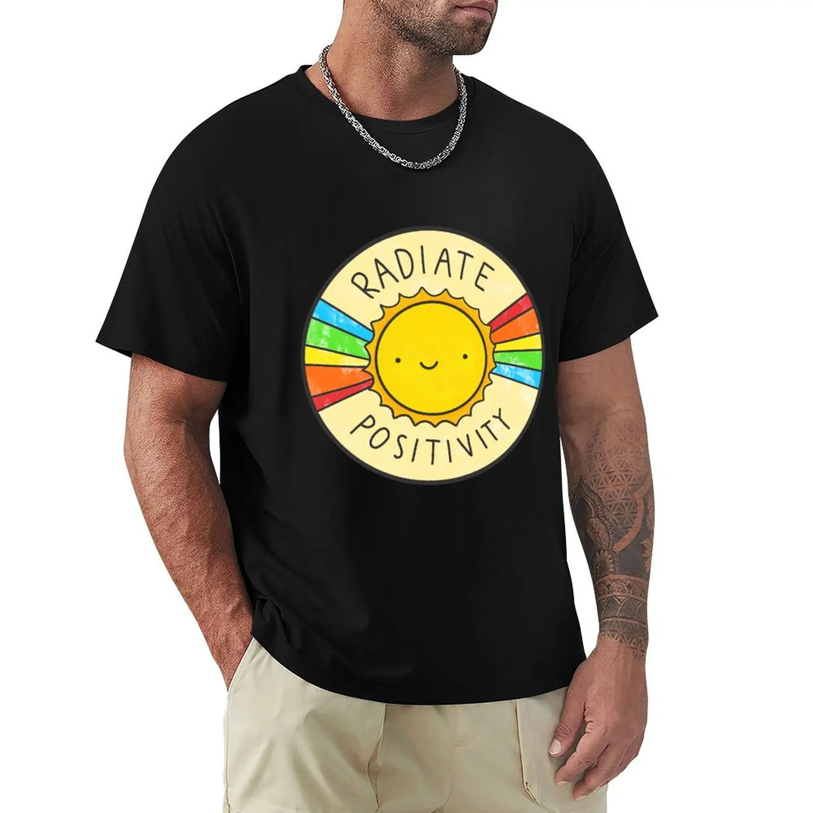 Radiate Positivity T-Shirt Plus Size Simple Casual Top
