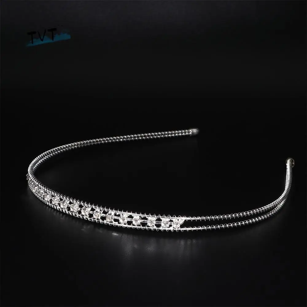 

Fashion Chic Hair Band Metal Crystal Headband Jewelry Silver Color Shine Hair Accessories