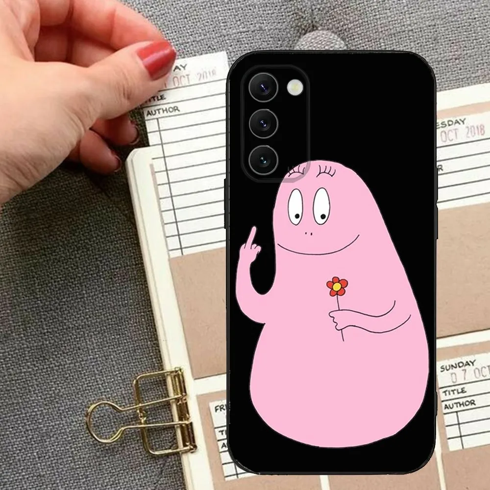 B- Barbapapa-S Cartoon Phone Case For Samsung S24,23,22,30,21,10,9,Ultra,Plus,Lite,FE,5G Black Soft Case