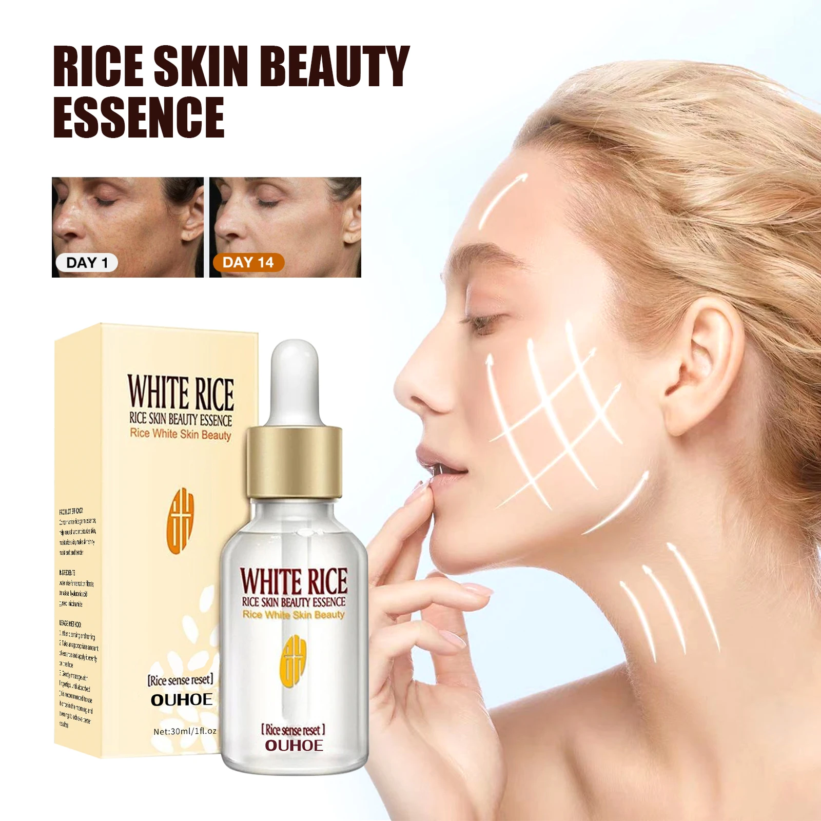 OUHOE Rice Moisturizing Serum Moisturizes and firms the skin Hydrates, moisturizes and lightens fine lines Rejuvenating Serum