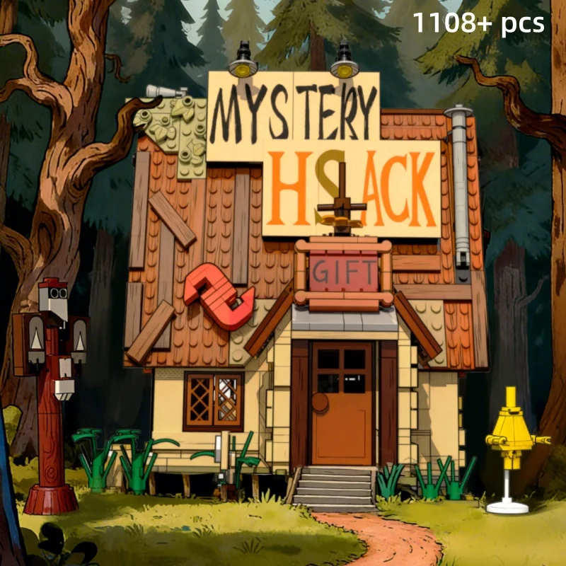 1108 + قطعة مجموعة بناء المقصورة الرائعة للغابات |   DIY نموذج المقصورة الخشبية بناء قطعة الديكور |   هدية الهالوين وعيد الميلاد