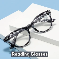 Gafas de lectura con estampado de flores Vintage, diseño de ojo de gato, gafas de visión lejana, gafas graduadas para presbicia, moda para hombres y mujeres