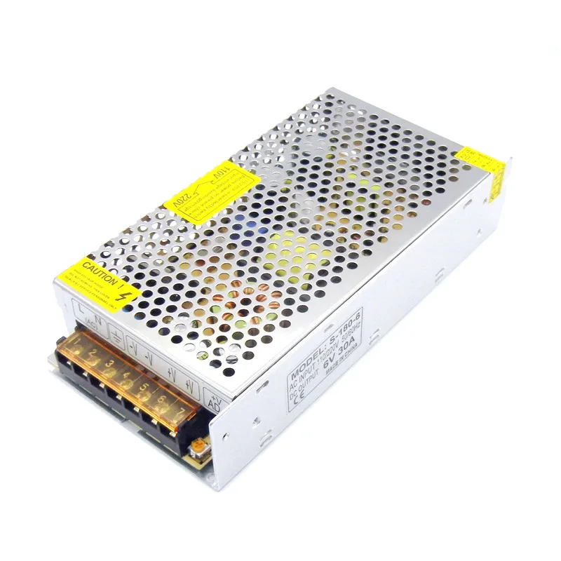 Regulated 6V Switching Power Supply 20A 120W 30A 180W Driver 110V 220V AC to DC  Source Transformer SMPS For Monitoring System