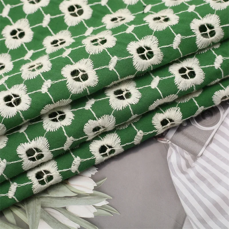 New Embroidery Cotton Fabric For Dress Blouse Suit Fabric DIY Home Decorative Fabric By the yard view 3