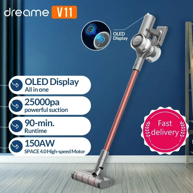 25kPa Dreame V11 Handheld Wireless Vacuum Cleaner OLED Display Portable Cordless All In One Dust Collector Floor Carpet Cleaner 1