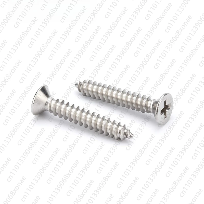 304 Stainless Steel Flat Head Tapping Screw Wood Screw Extended Cross Countersunk Head Tapping Screw