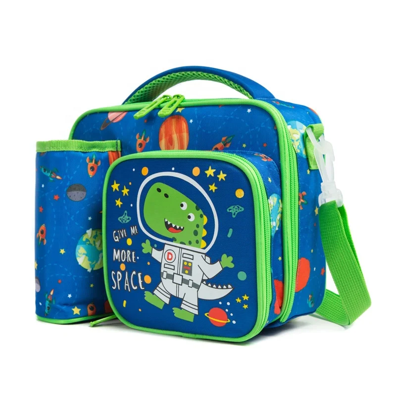 Primary School Lunch Bags for Children Complete Kit Handbags for Boys Lunch Box with Bottle Pockets Lunch Accesorios for Kids