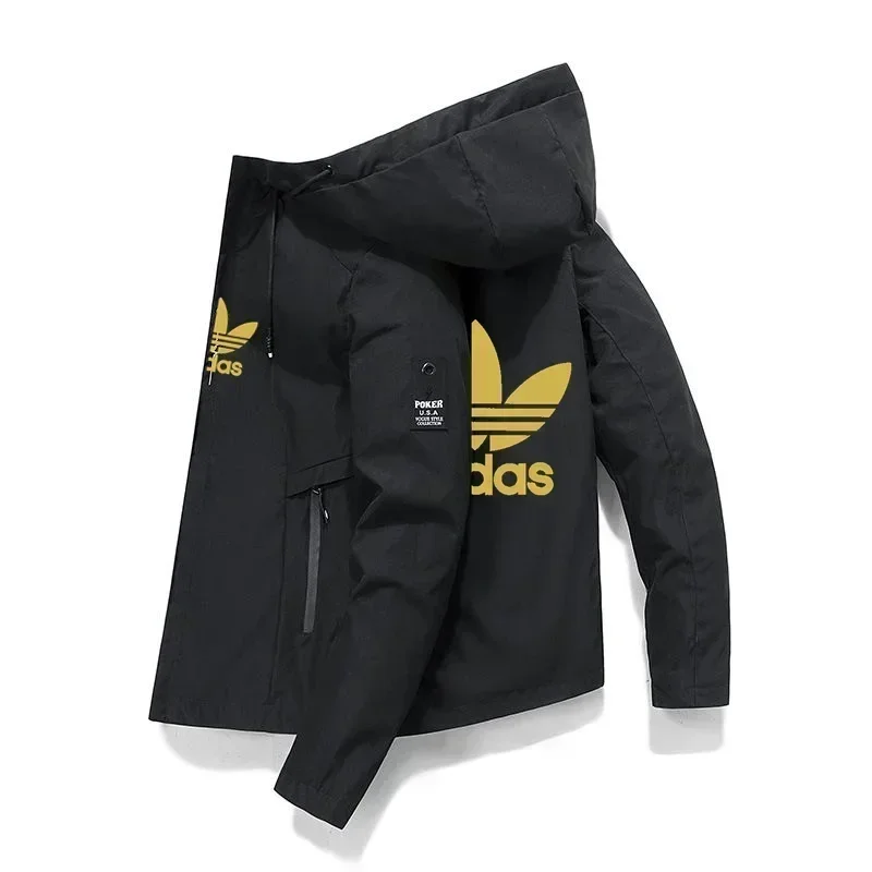 

2025 New Men's Hooded Jacket - Spring/Summer Brand Men's Fashion Wind Jacket - Fashionable and Casual Zippered Hooded Jacket - M