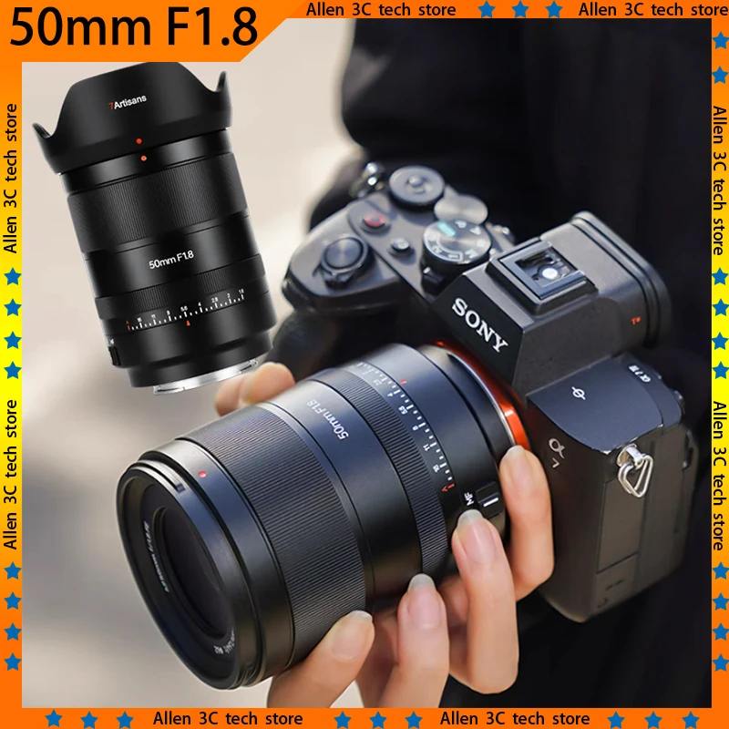 Original 7artisans AF 50mm F1.8 Camera Lens Auto Focus Lens Custom Full-Frame Large Aperture Prime Lens For Sony Nikon