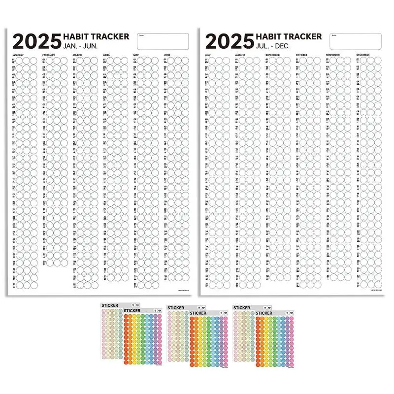 2025 6 Months HABIT TRACKER Journal Planner Weekly And Monthly Habit Tracker Planner To Boost Productivity with Habits Goals