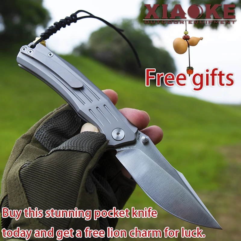 

High-End Collector's EDC Folding Knife, M390 Blade & TC4 Titanium Handle Ultra-Portable Pocket Knife for Camping Hunting Outdoor