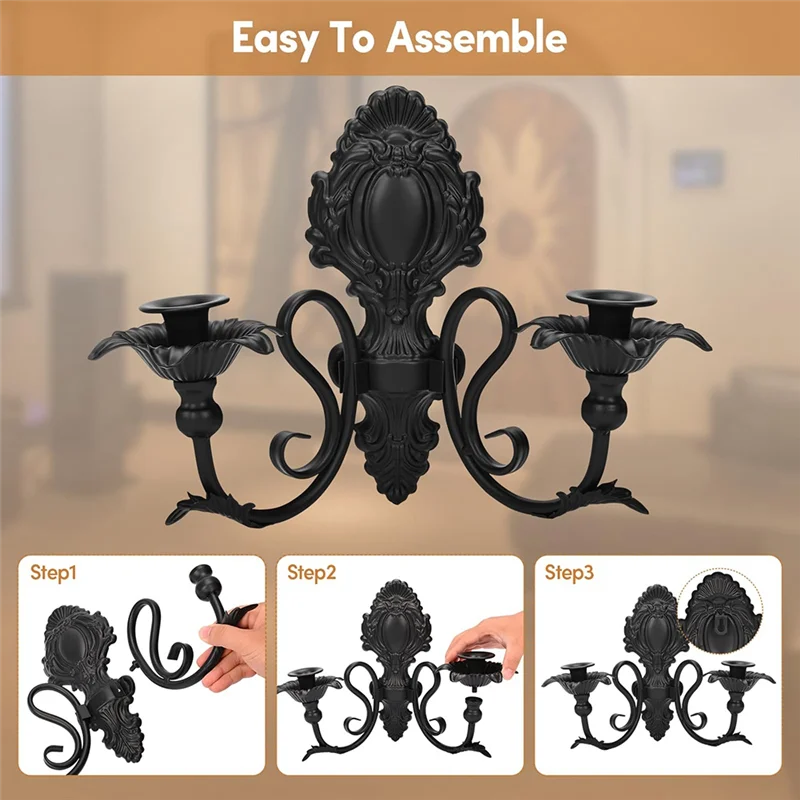 

【B07R】Metal For Stick Candles Wall Sconces Candelabra Decorations Ideal For Bedroom Table Centerpieces Home Room