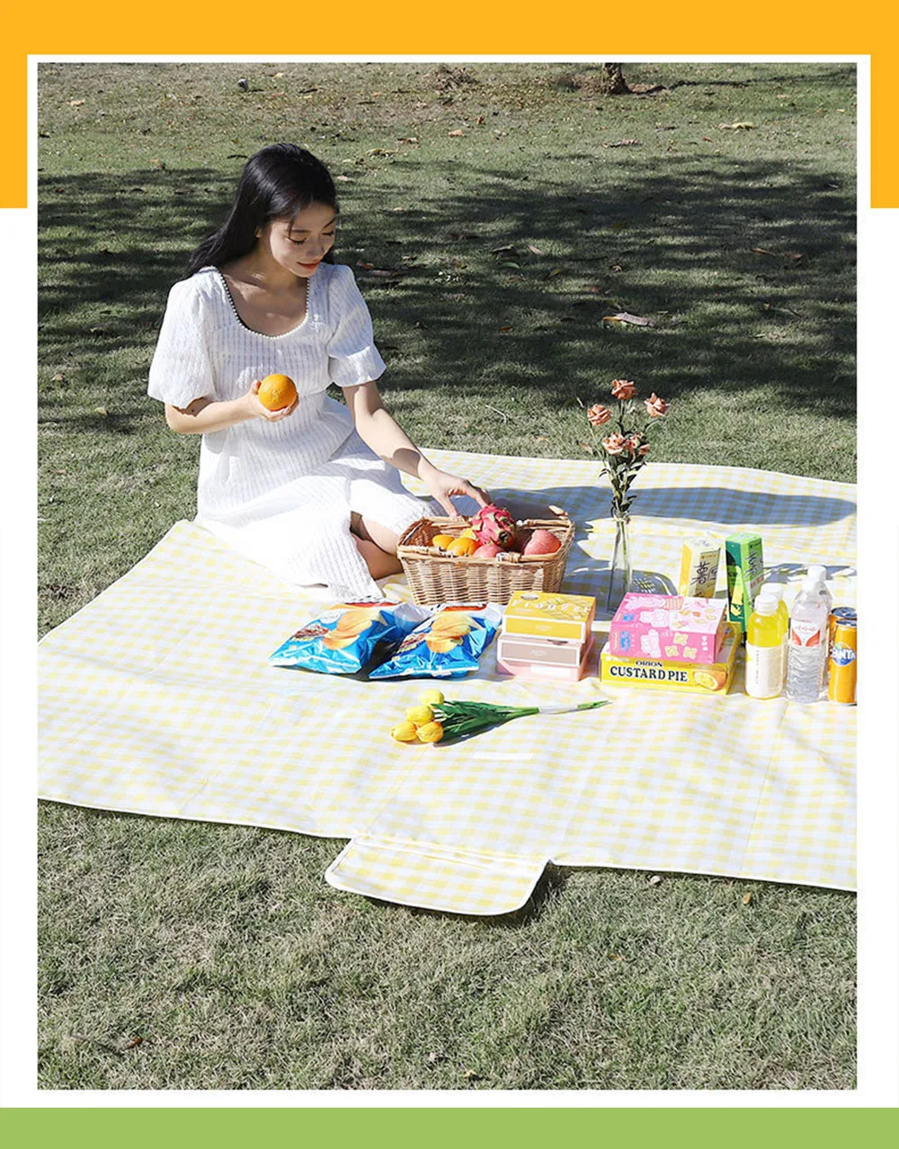 Faltbare Picknickmatte, feuchtigkeitsbeständiges Picknick-Set, tragbare Decke, Picknick-Schlafunterlage, wasserdichte Oxford-Tuch-Picknick-Campingdecke – Detail 4