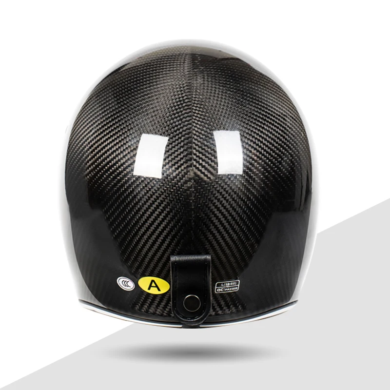 Lightweight Motorcycle Carbon Open Face Helmet With Retractable Clear Lens Women and Man Vintage Jet Half Scooter Helmet DOT