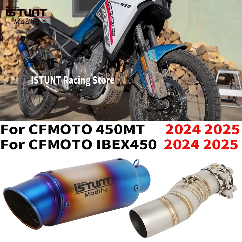 

Надевается для CFMOTO 450MT 450 MT IBEX450 IBEX 450 2024 2025 Нержавеющая труба среднего звена Escape Moto Глушитель со съемным DB Killer