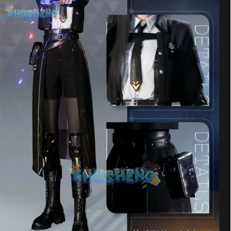 

Love and Deepspace Heroines Cosplay Costume Breaking Night Shadow Combat Suit Uniform Halloween Party for Women Men Carnival