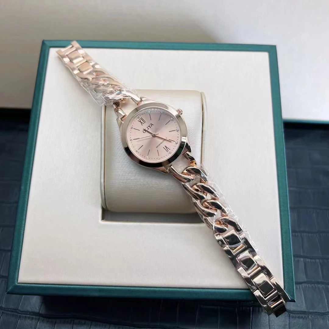 Classic Steel Chain Jewelry Ladies Watch Adjustable Size Waterproof Simple Party Festive Birthday Party Woman Gift Quartz Watch