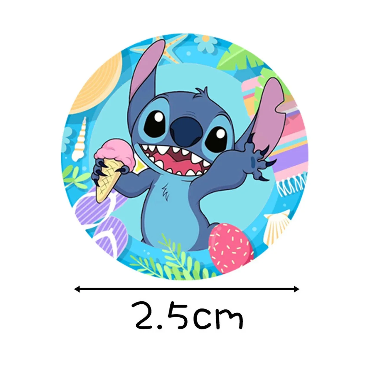 500PCS/Roll Disney Stitch Sealing Graffiti Stickers Cute Cartoon Anime Lilo & Stitch Stickers Round Diy Decor Album Diary Labe