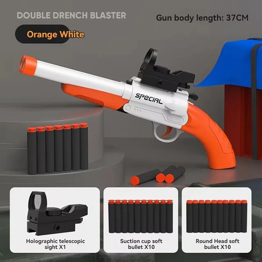 NONE Doppelfassige Spielzeugpistole S686 Gewehr Dual Soft Bullets Airsoft Launcher Outdoor-Sportspiel Pistola Shot Gun Waffe für Kinder Geschenk 5