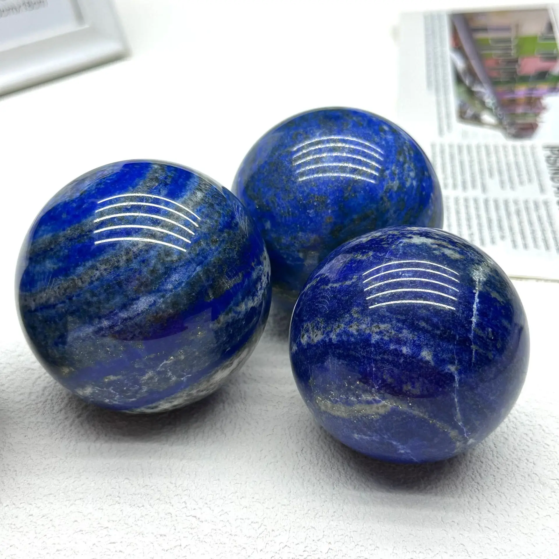 

Natural Crystal Mineral Lapis Lazuli Crystal Ball Reiki Blue Gemstone