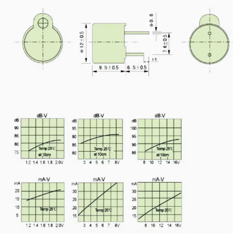 3v 5v 12v Active Buzzer Magnetic Long Continous Beep Tone Alarm Ringer 12mm MINI Active Piezo Buzzers Fit For Arduino Diy Kit