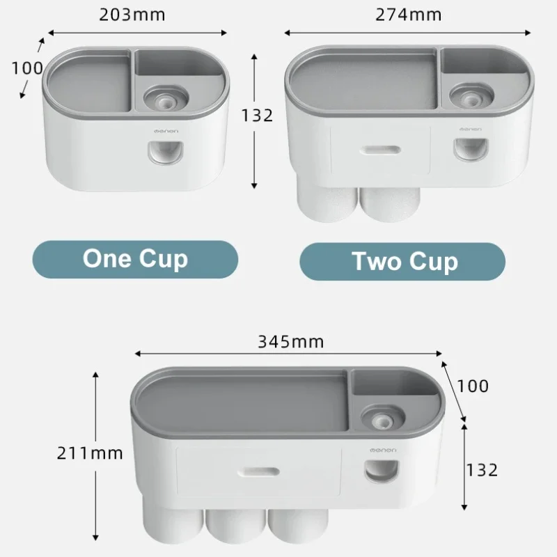 Toothbrush HolderWall-mounted Magnetic Adsorption InvertedToothbrush Holder Automatic ToothpasteStorage Rack BathroomAccessories