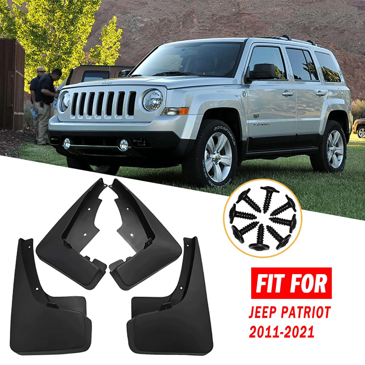 Mud Flaps Mud Guards Fit for 2011-2021 Jeep Patriot MudFlaps Front & Rear MudSplash Guards Accessories 4 Pcs