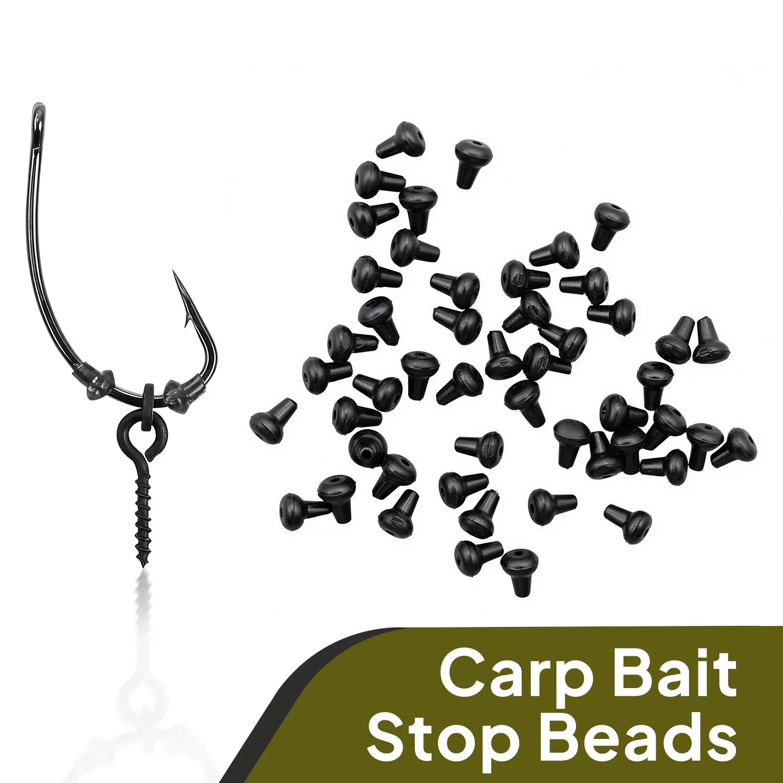 50-100pcs CARPNEST Carp Fishing Hook Line Stoppers Black Plastic Beads Terminal Tackle Ronnie Rig Accessories