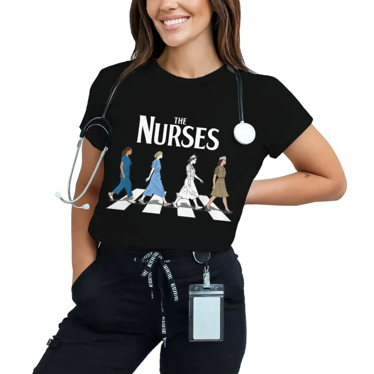 Nurse Vintage Theme T-shirts Women Men Fashion Short Sleeve Medical Staff Streetwear Crewneck Casual Nurse Daily Tshirts