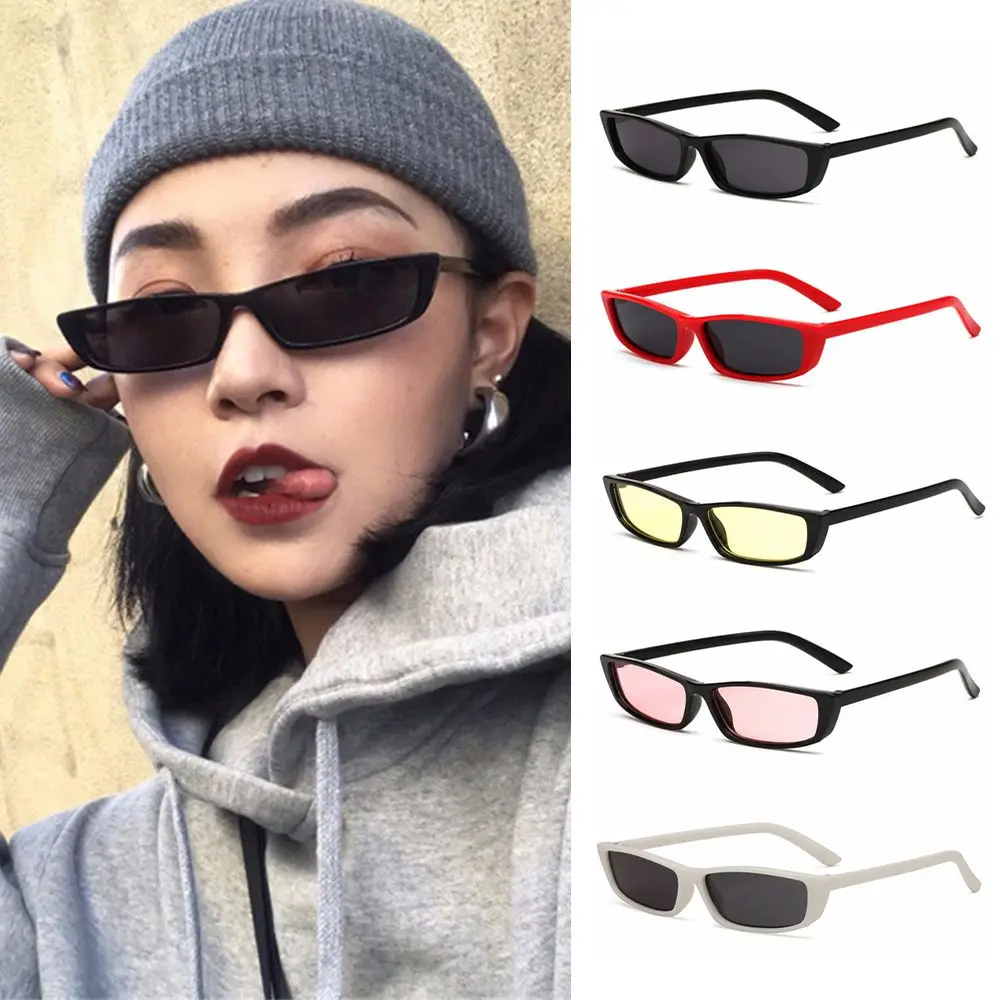 Vintage UV400 Trending Small Frame Retro Sun Glasses Narrow Sunglasses Small Rectangle Sunglasses