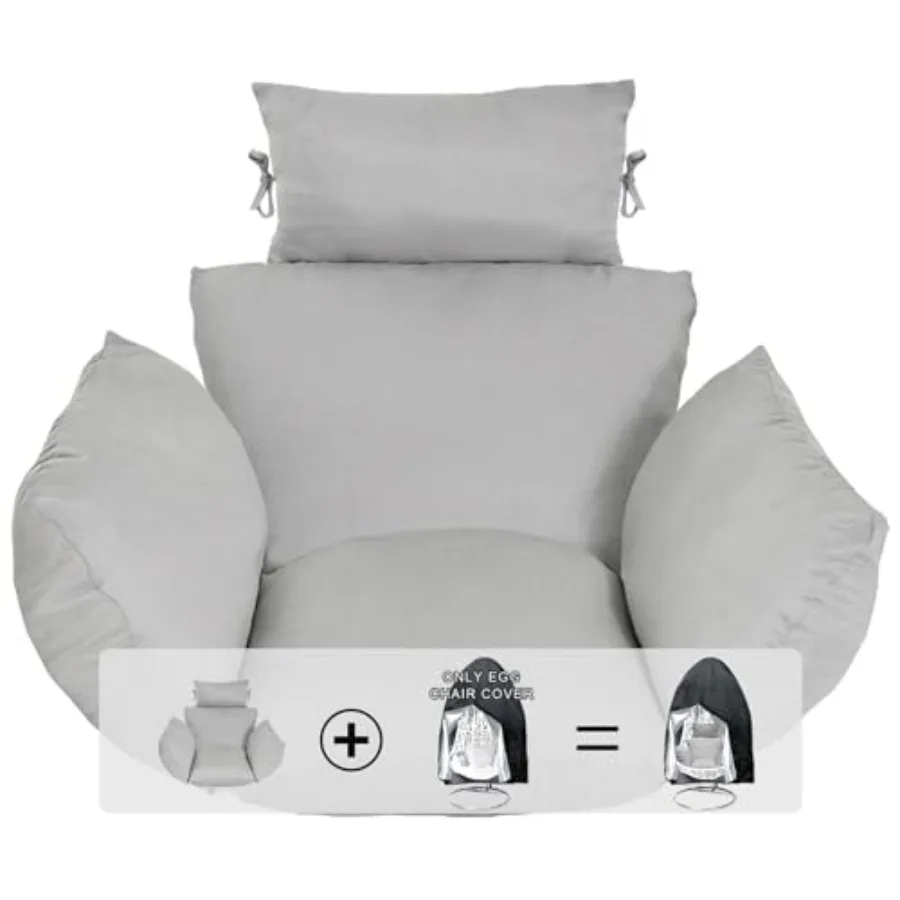 

Egg Chair Cushion Hanging Basket Chair Cushions with Pillow Soft Outdoor Swing Cushions Replacement with Waterproof Patio Egg C