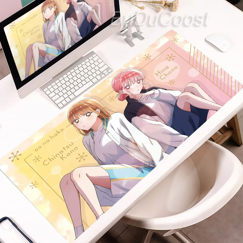 XXL Anime Blue Box Mouse Pad PC Gaming Mechanical Keyboard Playmat Rubber Locking Edge Non-Slip Desk mat Home Office Accessories