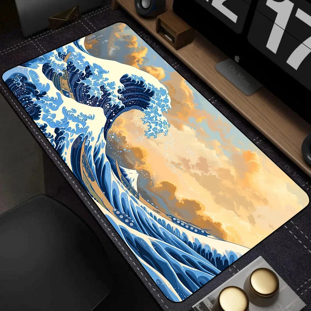 

HD Great Wave Off Kanagawa Desk Mat | XXL Non-Slip Gaming Mouse Pad for Office PC Gamer Gifts