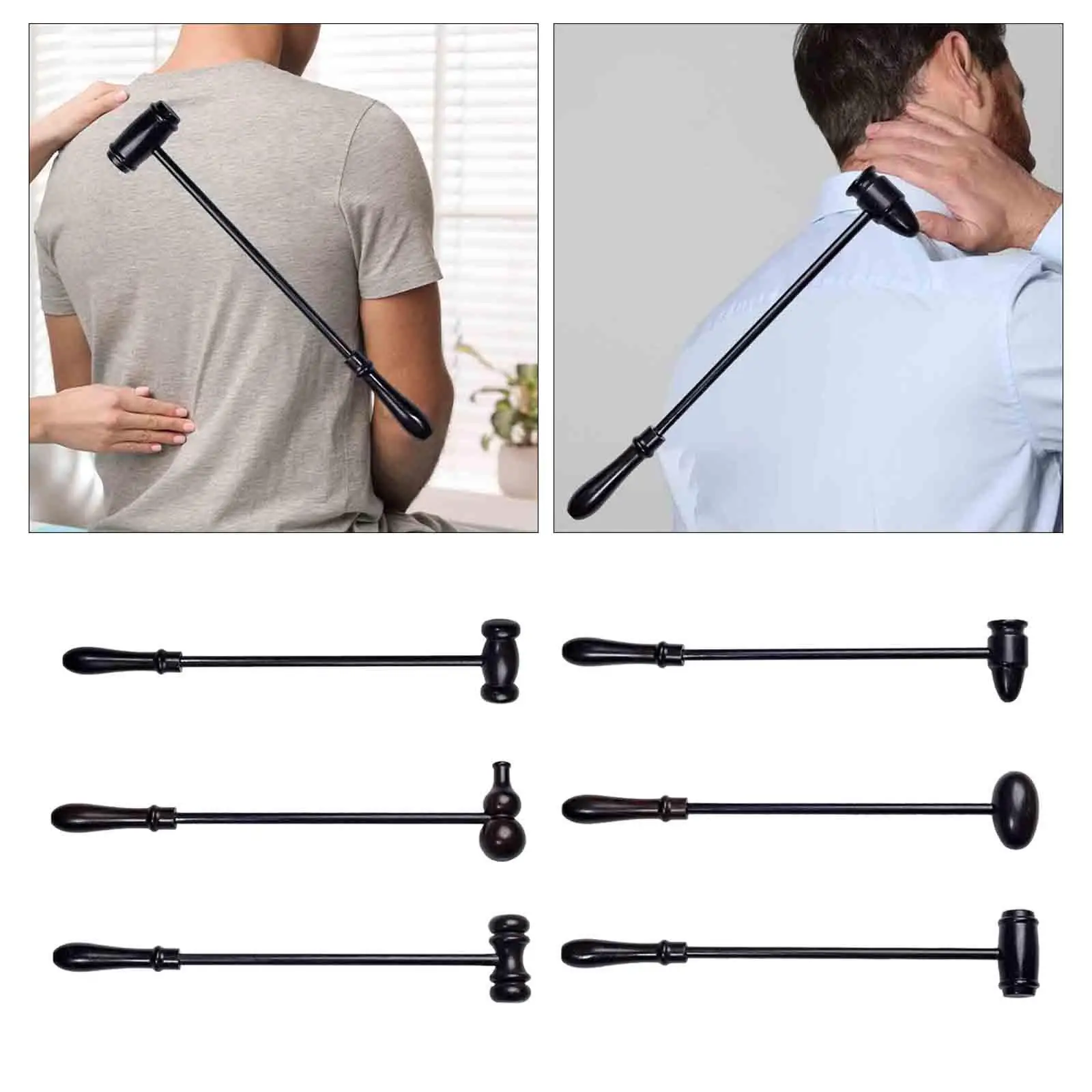 مطرقة تدليك خشبية مقاس 14.96 بوصة عصا عضلية خلفية للسفر واللياقة البدنية المنزلية