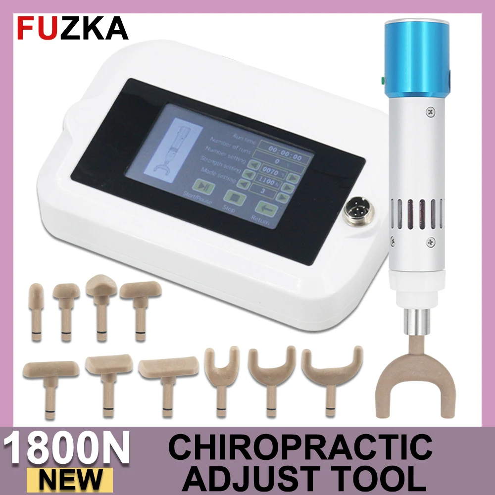 Electric Chiropractic Adjusting Tool Correction Spinal Gun Spine Massage Corrector Therapy Body Relax 10 Head 1800N Chiropractic