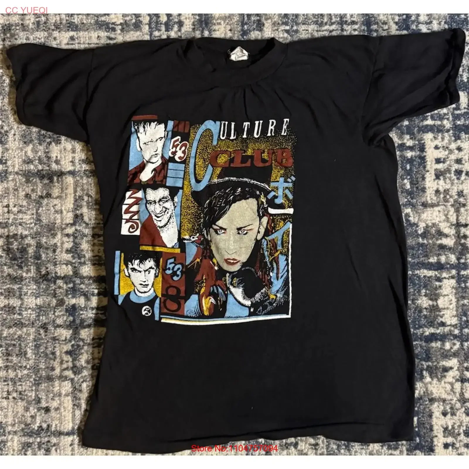 Vintage 80s Culture Club Bootleg Carnival T Shirt M Boy George New Wave 1980s vintage Washed Versatile graphic Breathable