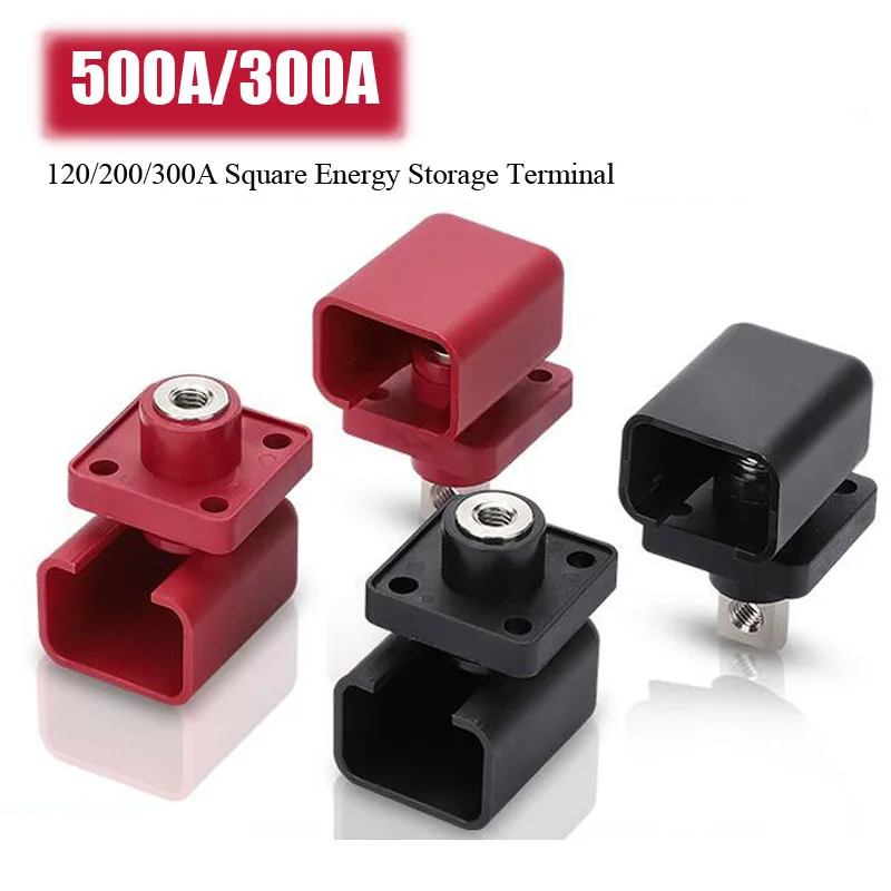 500A Square Energy Storage Terminal Lithium Battery Connector 120/200/300A Copper Wall Penetrating Screw Type Terminals Block