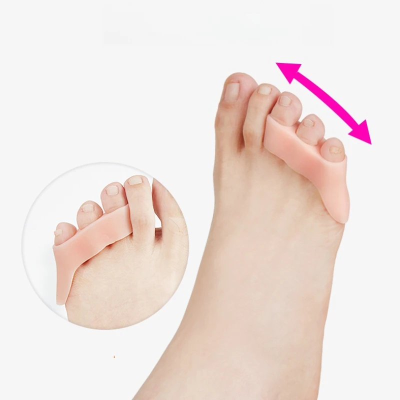 1/2pairs Little Toe Separator Three Hole Soft Gel Pain Relief Protector Foot Care Tool Separator for Curled and Overlapping Toes