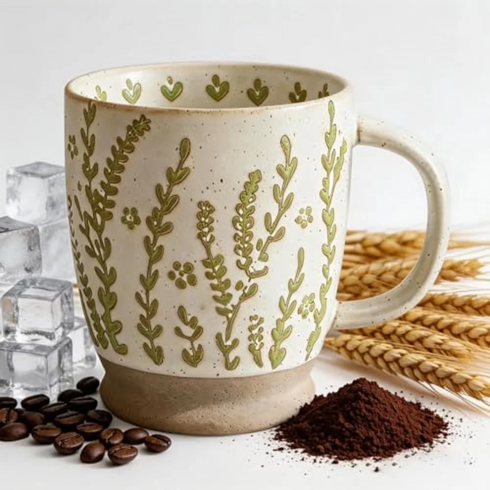 18 oz Coffee Mug Gift for Women Mom Her - Rustic Handmade Coffee Cup, Microwave & Dishwasher Safe Large Mug for Latte, Cocoa