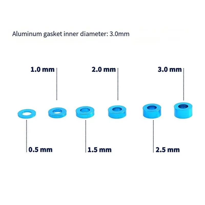 Zestaw 24 szt. podkładek dystansowych M3 do samochodów RC TAMIYA 53539 TT02 TT01 XV01 XV02 - 3mm nylonowe podkładki i elementy dystansowe
