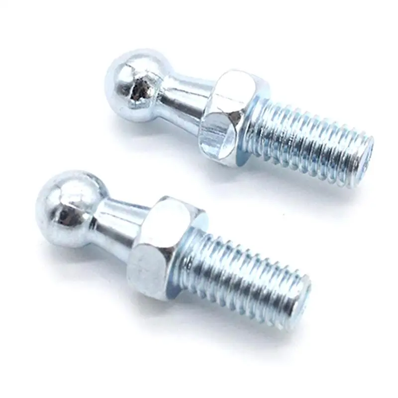 ~* New! 2Pcs M6 M8 Universal Car 10mm Ball Silver Boot Bonnet Gas Struts Ball Ended End Fitting Pin Joint Valve Spring Holders