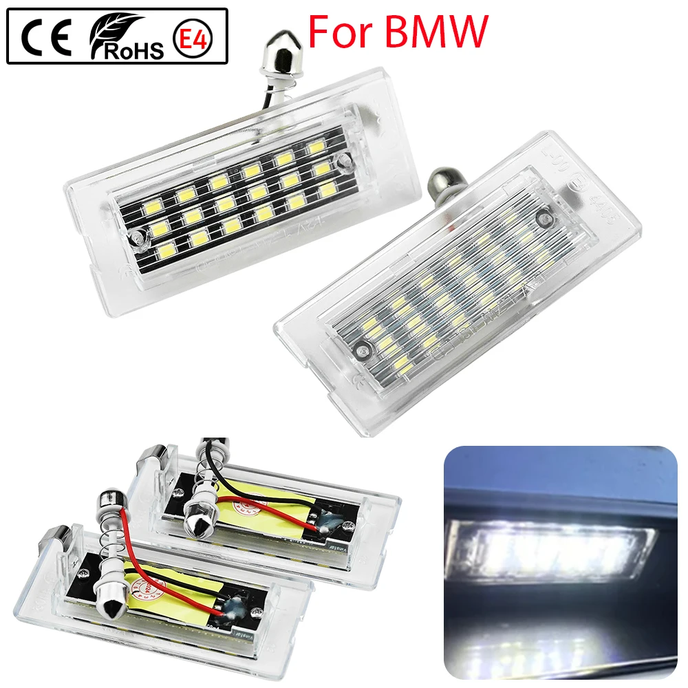 

Fit For BMW X5/E53 Pre-Facelift 2000-2006 With Canbus No Error White Number Plate Lamps License Plate LED Lights