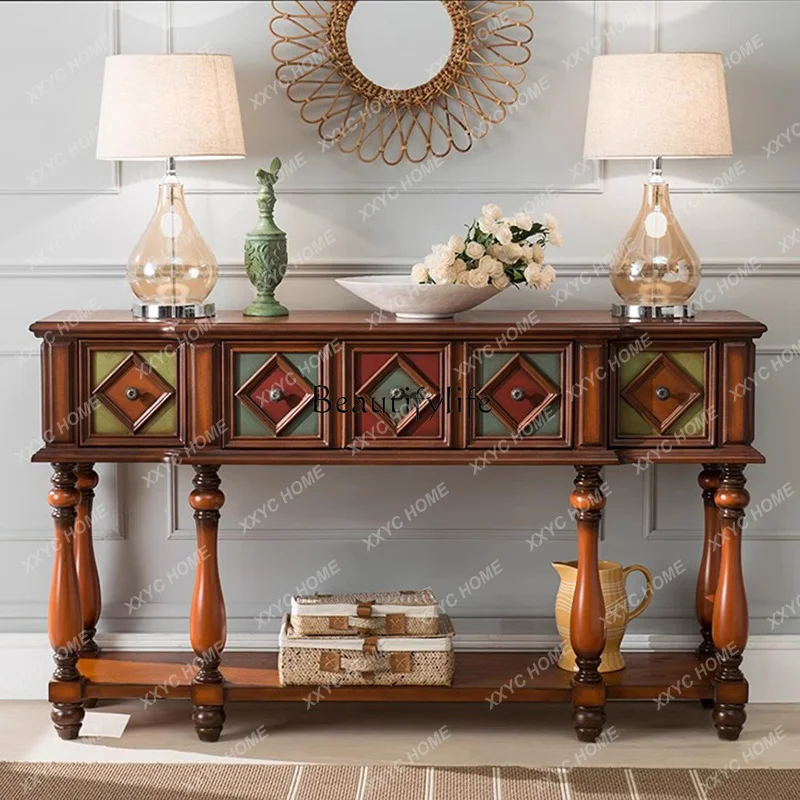 Vintage Luxury Console Tables Mid Century  Retro Premium Console Tables Beauty Metal Handle