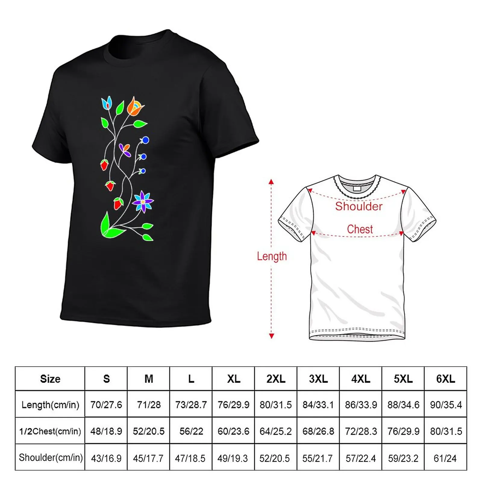 New White floral T-Shirt Aesthetic clothing hippie clothes blank t shirts t shirt men